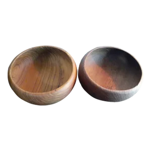 1980s Teak Wooden Bowls - a Pair