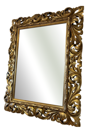 Florentine Mirror with Acanthus Leaf Carving Wood