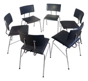 Sparta Chairs in Leather by Christoph Hindermann for Dietiker, 1990s, Set of 6