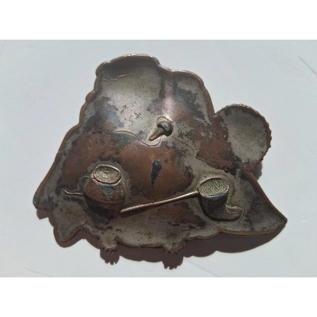 This auction is for rare Japanese bronze trinket dish sculpted showing Urashima Tarō riding on a sea turtle. One unusual...