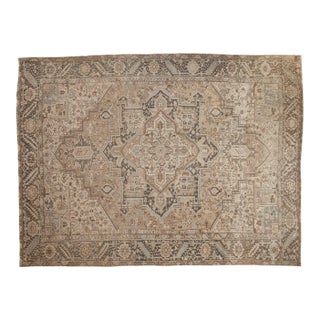 Vintage Distressed Heriz Carpet - 8'6" X 11'7" For Sale