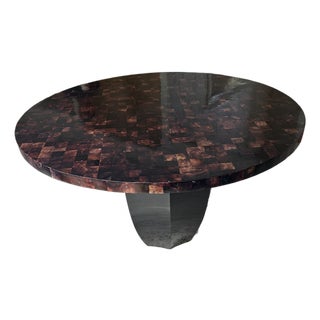 Sculptural Modern Tessellated Bone and Ebonized Wood Center Table by Oly For Sale