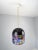 Leucos pendant lamp, "Tinta" 1 flame, design Noti Massari (1971), large Murano glass shade, lower area circumferential...