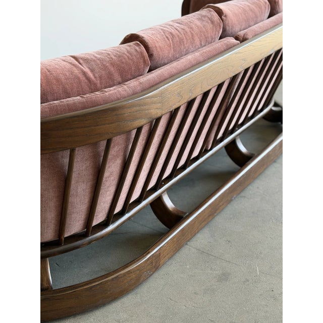 Pink Howard Furniture Sculptural Walnut Barrel-Back Sofa For Sale - Image 8 of 8