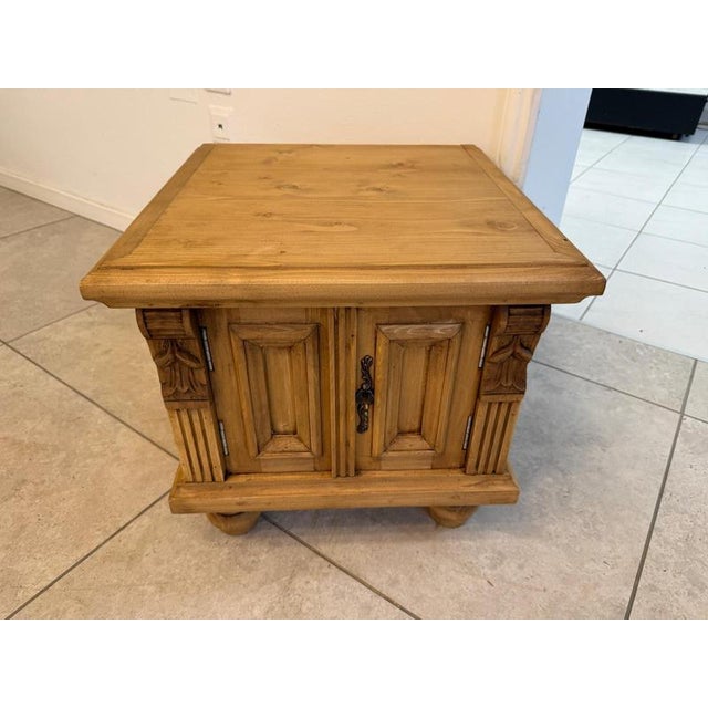 Rustic Nightstand in Wood For Sale - Image 3 of 7