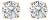 14K Yellow Gold 3.0 Cttw Lab Grown Diamond Solitaire Stud Earrings For Sale