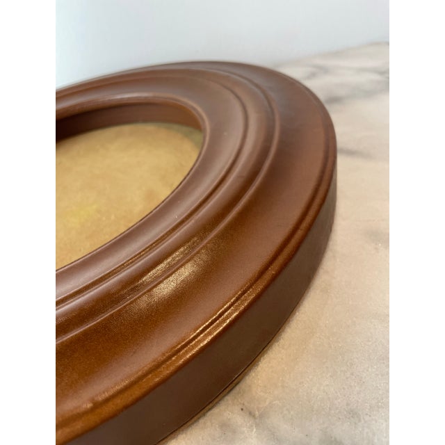 Contemporary Leather-Wrapped Picture Frame With Sculptural Molded Detailing For Sale In Seattle - Image 6 of 9