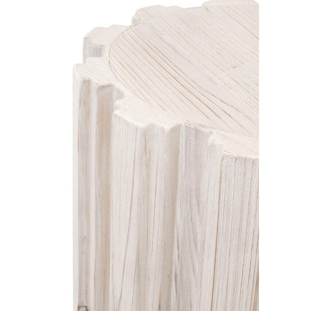 Essentials for Living Roma Accent Table White Wash Pine For Sale - Image 4 of 6