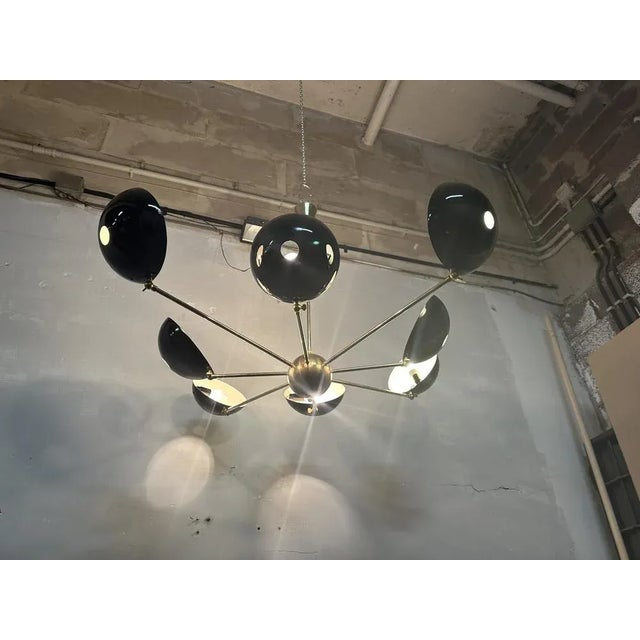 Chandelier in Brass, 1970s For Sale - Image 9 of 12