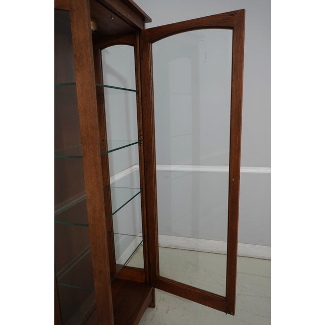 1990s Stickley 1 Door Mission Oak Curio Display Cabinet For Sale - Image 5 of 12