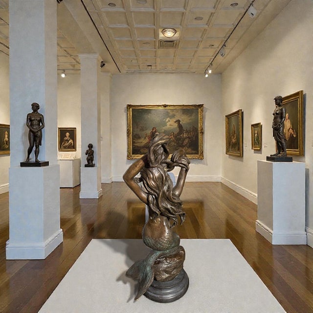 20th Century Decorative Signed Cast Bronze Sculpture on Marble Plinth For Sale - Image 9 of 14