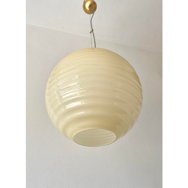 Glass Vintage Modulo S40 Amber Murano Ceiling Lamp by Toso - Massari for Leucos, 1990s For Sale - Image 7 of 16