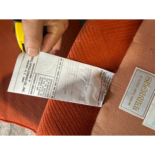 Orange Vintage Georgian Style Wingback Armchair by Sherrill Furniture For Sale - Image 8 of 18