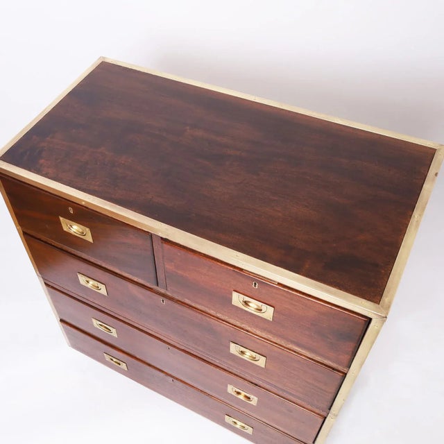Early 20th Century Antique Pair of English Campaign Chests For Sale - Image 5 of 11