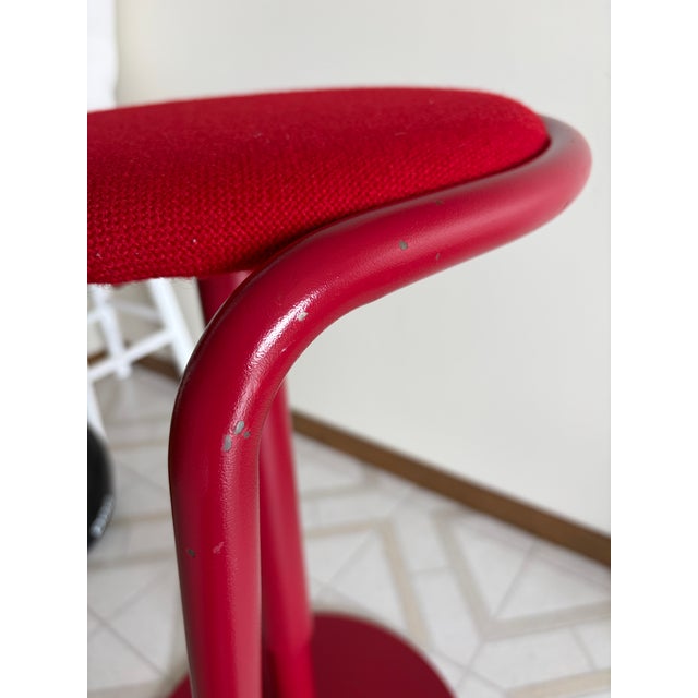 Red Crassevig “Otto” Height-Adjustable Bar Stools, Set of 3 — Mario Ferrarini, Italy, 2015 For Sale - Image 8 of 10