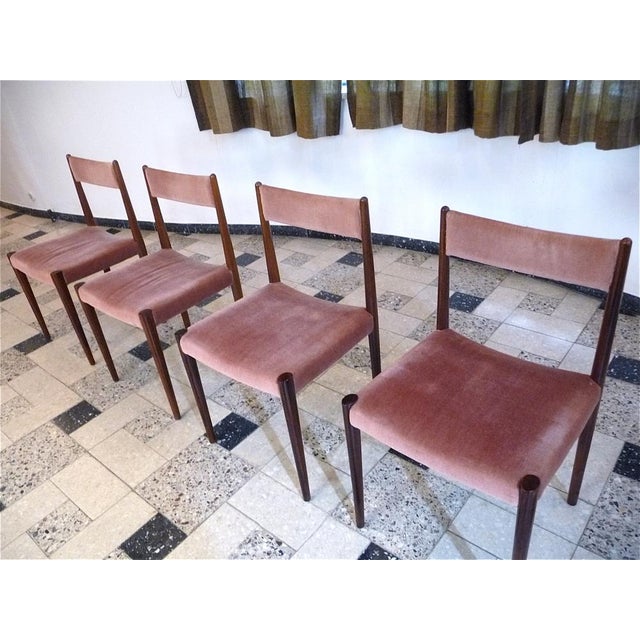 Velvet Dining Chairs from Lübke, Germany, 1960s, Set of 4 For Sale - Image 15 of 18