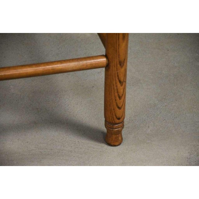 1970s Danish Oak Seagrass Bench For Sale In Boston - Image 6 of 9