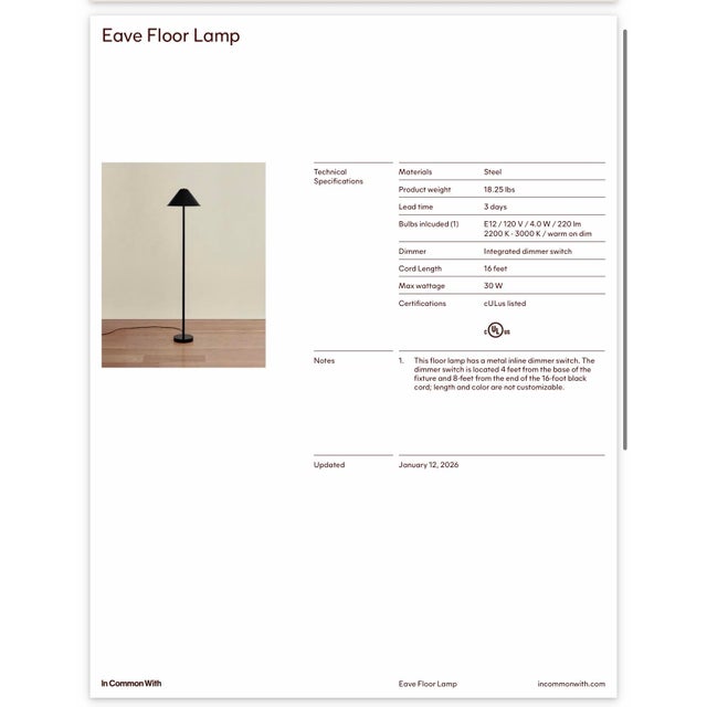 Metal Mid-Century Modern Peach & Black Floor Lamp For Sale - Image 7 of 7