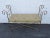 Large Vintage Painted Metal Upholstered Vanity Bench Stool For Sale - Image 11 of 11