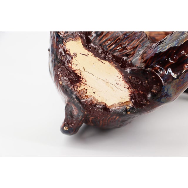 19th Century Monkey Playing Violin, Portuguese Palissy Ware For Sale - Image 11 of 15