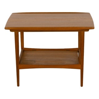 Danish Modern Teak Side Table Lower Shelf Attributed to Moreddi 1960s For Sale