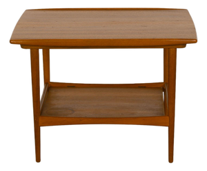 Danish Modern Teak Side Table Lower Shelf Attributed to Moreddi 1960s