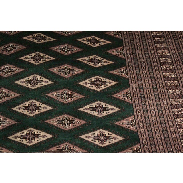 Tribal Bokhara Green/Taupe Hand Knotted Wool Rug For Sale In New York - Image 6 of 9