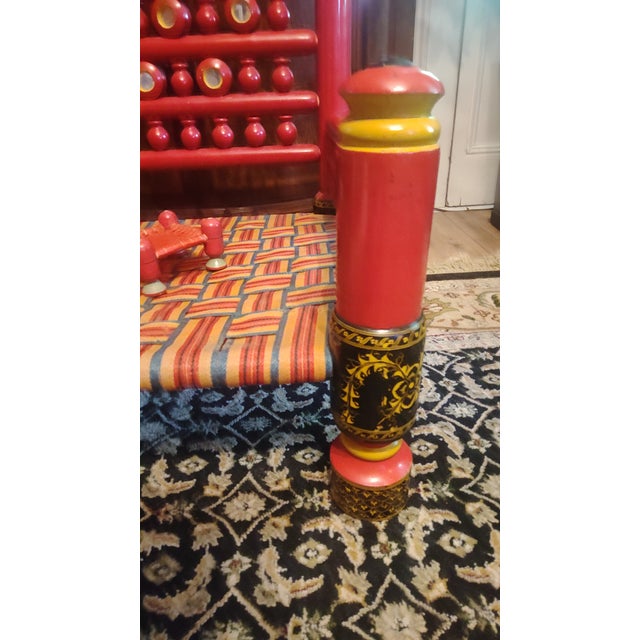 Vintage Pakistani Punjabi Tribal Wedding Chair & Wooden Charpai Cot For Sale - Image 12 of 15
