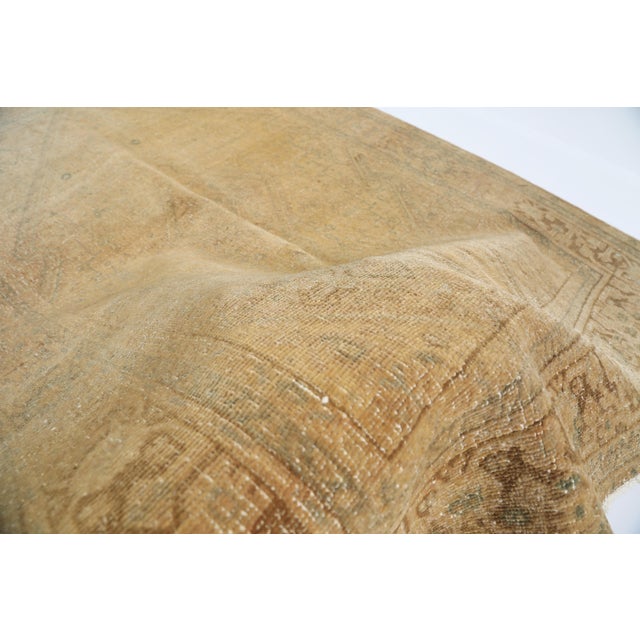 Antique Style Tribal Rug in Rare Monochrome Palette - Vintage Tribal Rug in Rare Golden Olive Tones - 3' 4'' X 5' For Sale In Tampa - Image 6 of 14