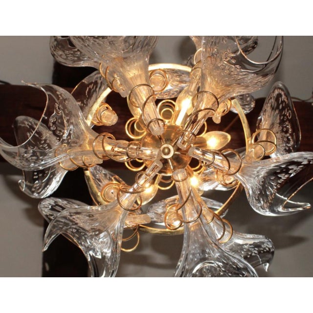 Metal 1970s Mazzega Murano Flame Chandelier For Sale - Image 7 of 7