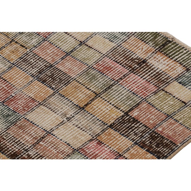 1960s Vintage Zeki Müren Runner Rug, With Geometric Patterns, From Rug & Kilim For Sale - Image 5 of 7