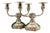 Low Candelabra with Two Lights with Circular Bases in Relief and Four Feet with Wooden Filling For Sale