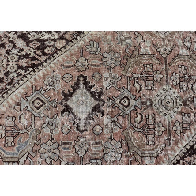 Vintage Persian Sultanabad-Mahal Rug With Sub-Geometric Diamond 9'0" X 11'10" For Sale - Image 9 of 12