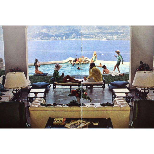 Traditional Slim Aarons Acapulco Villa C1974 Framed Color Double Plate For Sale - Image 3 of 3