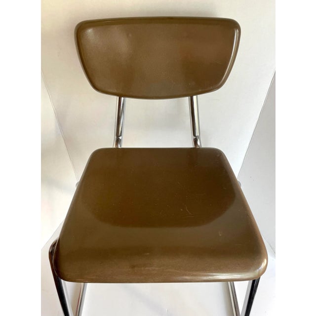 Mid-Century Modern Pair of Mid-Century Kids Virco Chrome School Chairs For Sale - Image 3 of 13