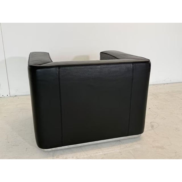 Black Leather Blox Armchair Office from Cassina For Sale - Image 8 of 18