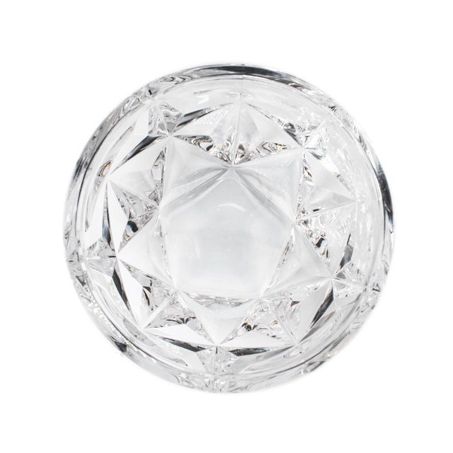 Glass Tiffany & Co. Lead Crystal Cut Star Pattern Bowl For Sale - Image 7 of 7