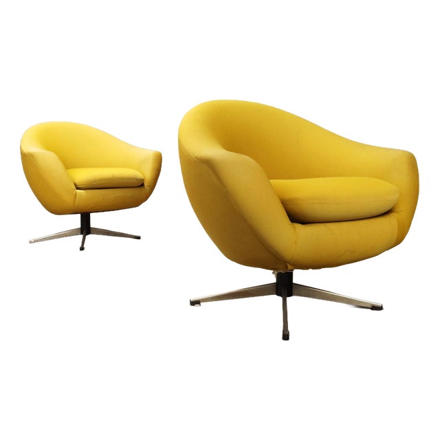 Swivel Armchairs by Carl Eric Klote for Overman MFG, Set of 2 For Sale