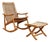 Mid-Century Modern Yugoslavian Woven Rocking Chair & Folding Ottoman | Circa 1960s For Sale