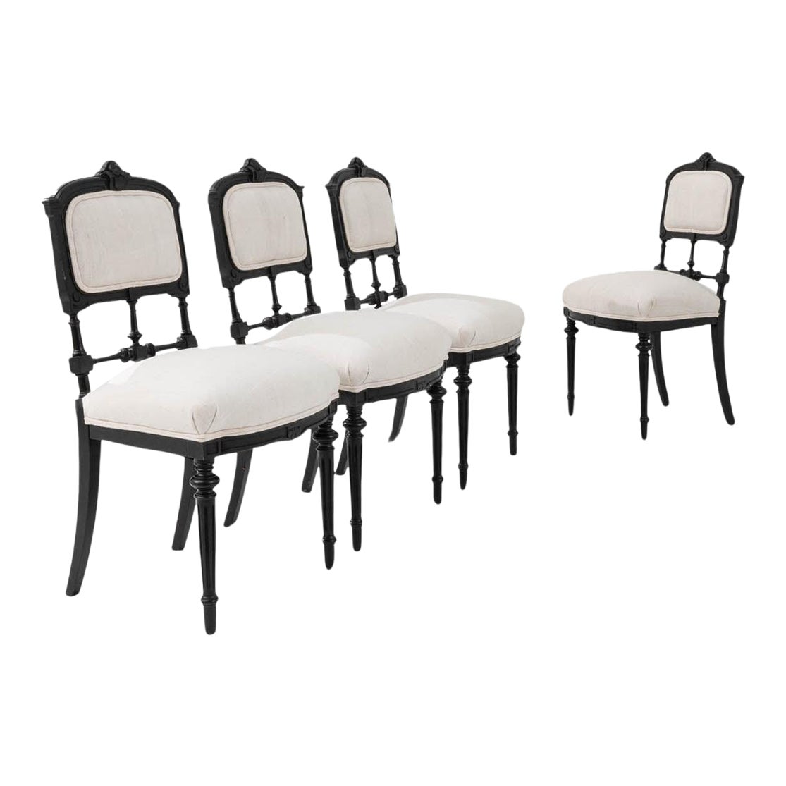 French Provincial Upholstered Dining Chairs, Set of 4 | Chairish