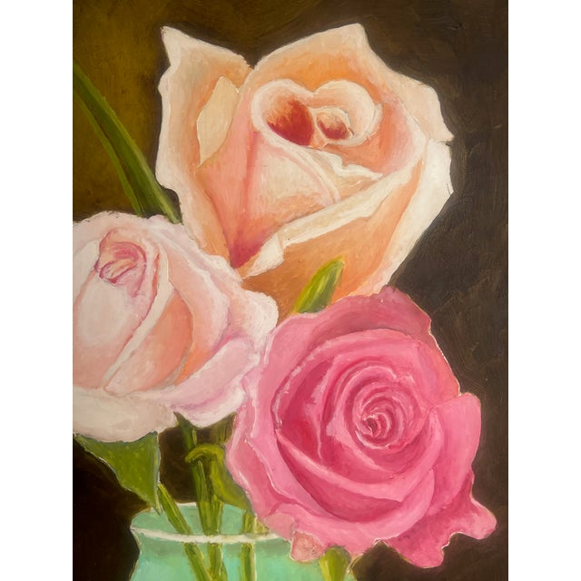Vintage Floral Still Life Vintage in Gold Frame For Sale In San Francisco - Image 6 of 13
