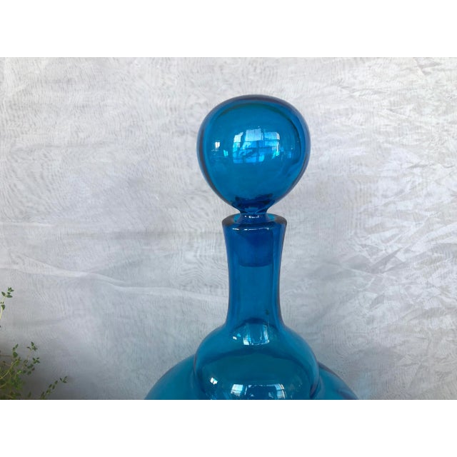 Glass Mid Century Modern Hand Blown Art Glass Decanter For Sale - Image 7 of 13