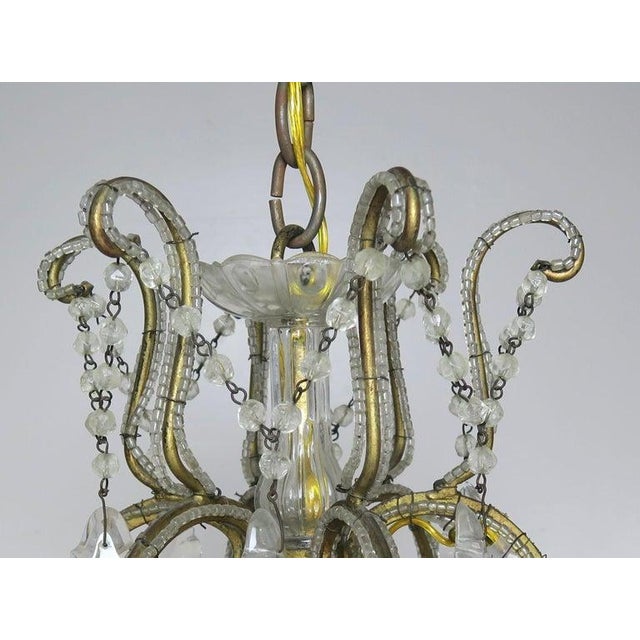 1930s 10-Light French Louis XV Style Crystal Beaded Chandelier, Circa 1930s For Sale - Image 5 of 13