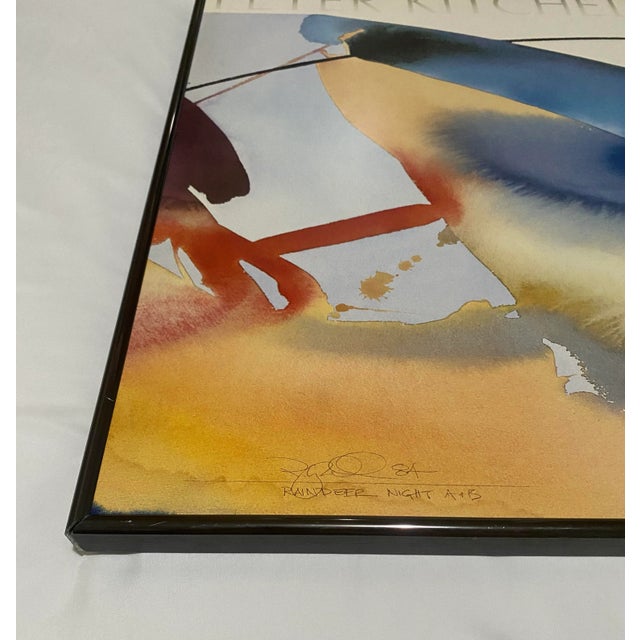 Postmodern Peter Kitchell Raindeer Night Abstract Lithograph, Signed and Framed 1980s For Sale - Image 3 of 4