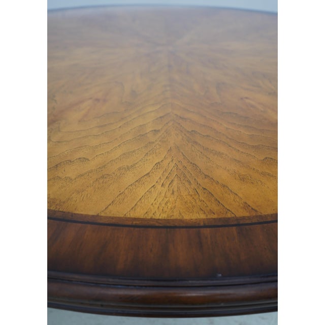 1990s Century Mahogany & Pecan Inlaid Round Table For Sale - Image 5 of 13