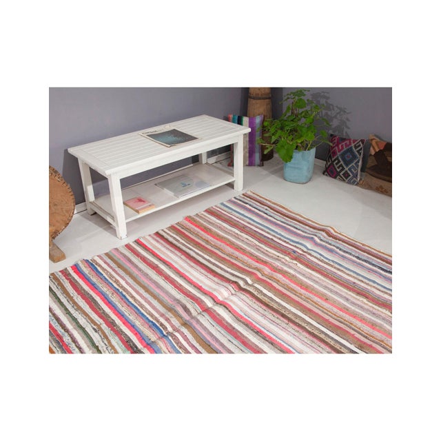 Vintage Striped Turkish Rag Rug - 5`5" X 8`4" For Sale In Los Angeles - Image 6 of 6