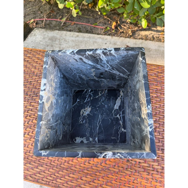 Vintage Labrazel Italian Black Marble Cachepot For Sale - Image 10 of 12