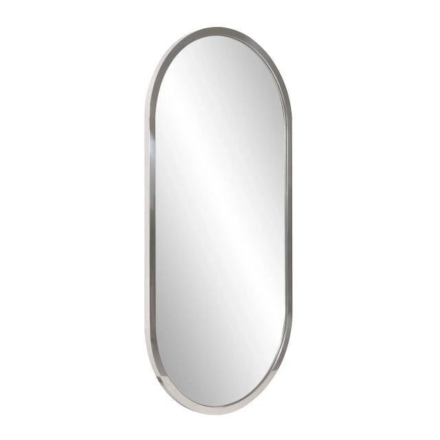 Metal Simone Oval Capsule Mirror For Sale - Image 7 of 8