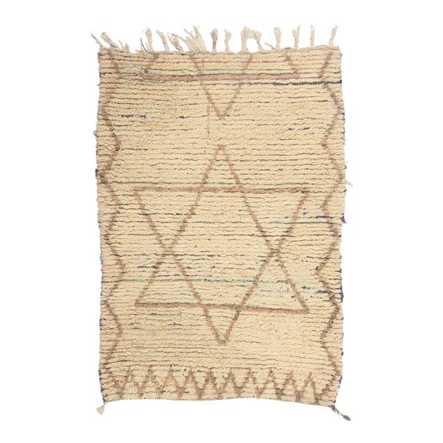 Vintage Azilal Boucherouite Moroccan Rug, 03'03 X 04'08 For Sale