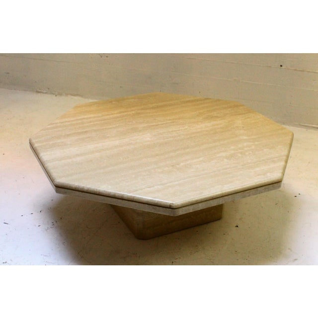 Stone Vintage Italian Travertine Coffee Table, 1970s For Sale - Image 7 of 10